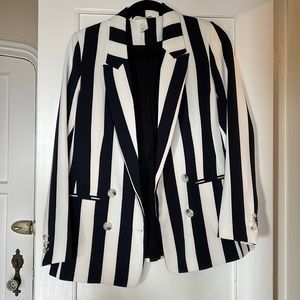 Striped dark blue and off white H&M blazer.